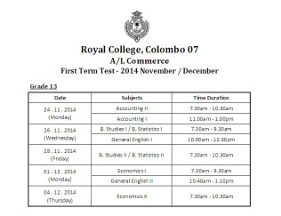 Commerce 13 timetable