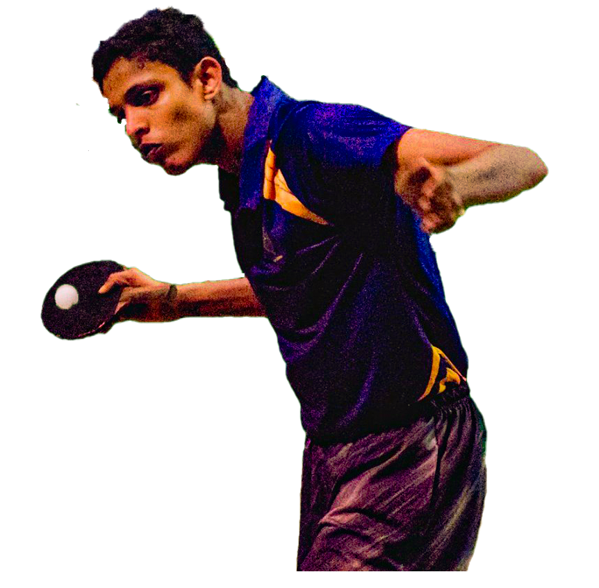 Table tennis player cut out